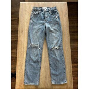 Aritzia Denim Forum The Arlo High Rise Straight Jean Light Wash Size 24 X 28